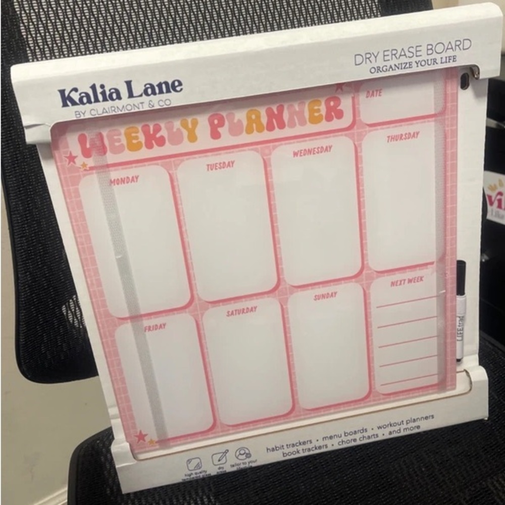 Pink Weekly Dry Erase Planner